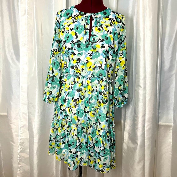 Ann Taylor Factory Dresses & Skirts - Ann Taylor Aqua / Yellow Floral Dress - Size 12P